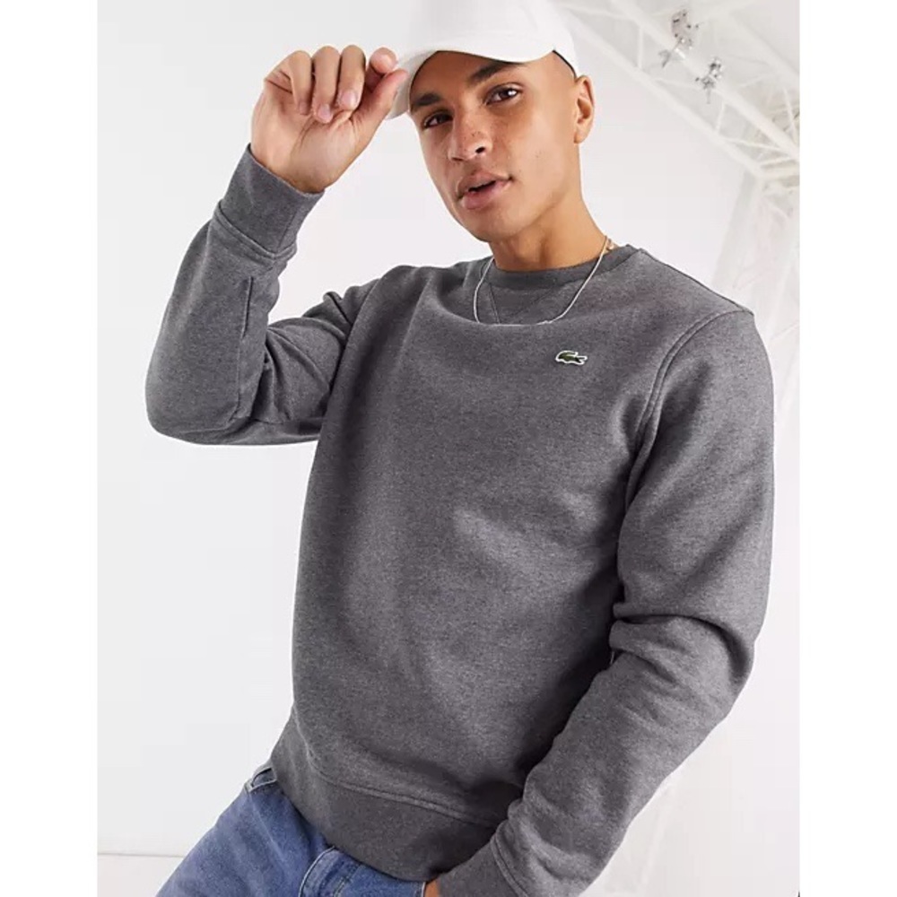 Lacoste Logo Crewneck Sweater in Gray